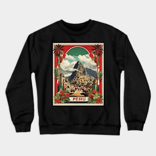 Peru Machu Picchu Tourism Vintage Poster 2 Crewneck Sweatshirt